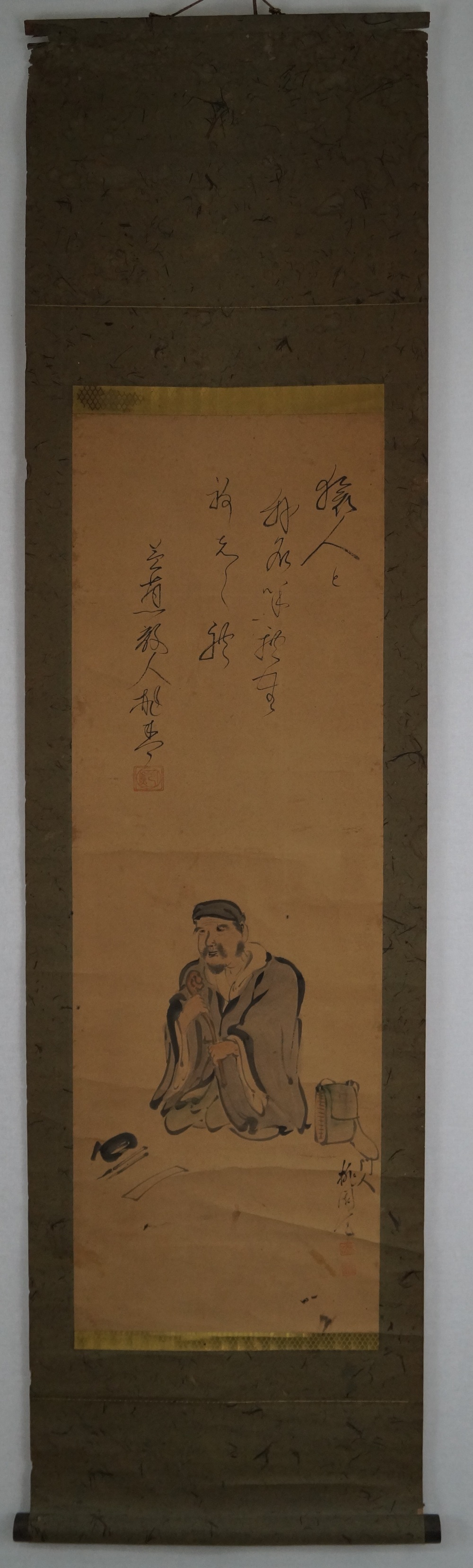 Alter Kalligraf - Japanisches Rollgemälde (Kakejiku)