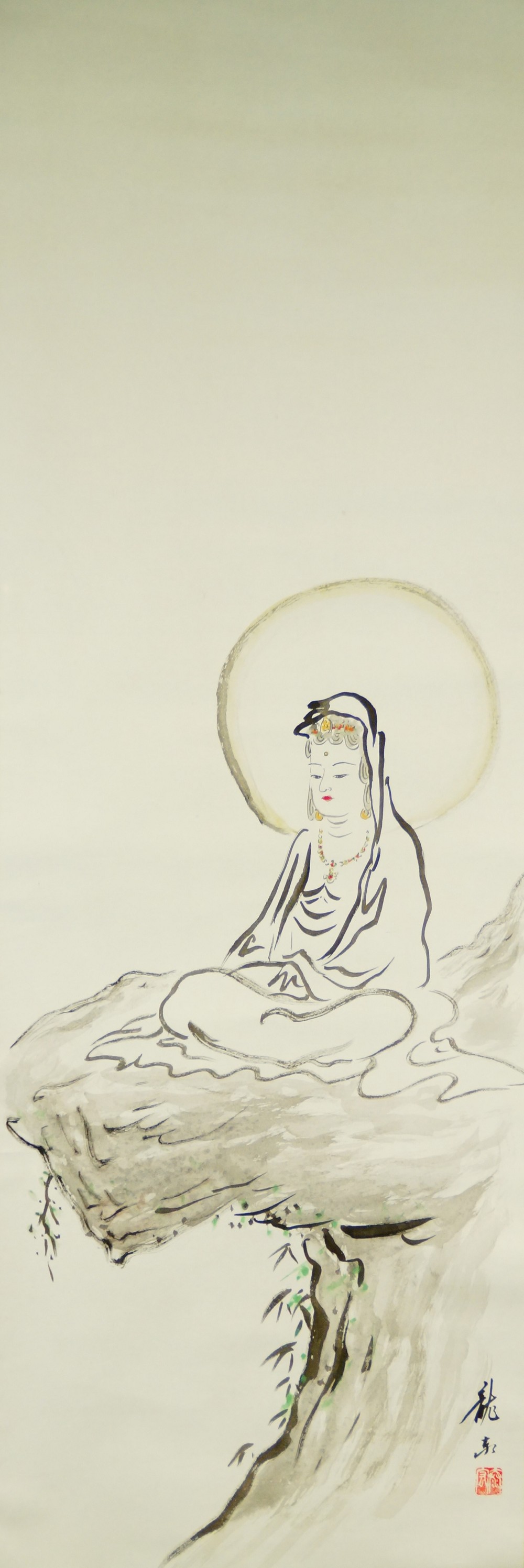 Buddha in Meditation hanging scroll full motif without mounting