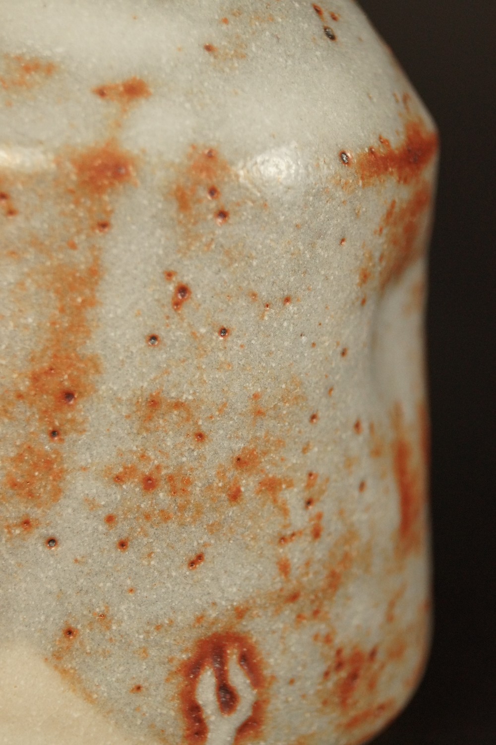 Shino Glaze with Fire Marks on the Body Glaze Close-Up