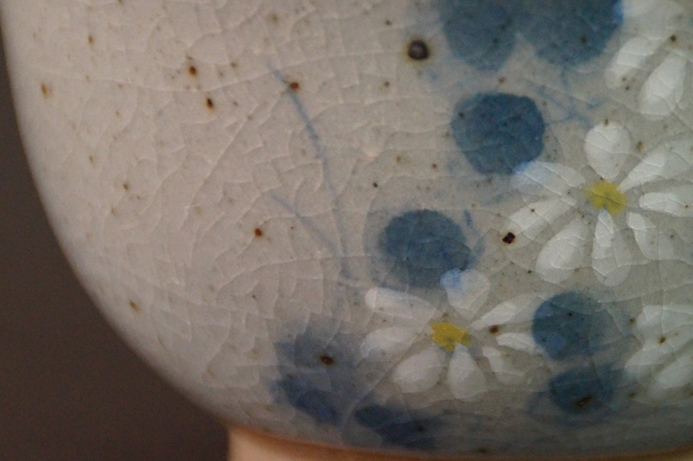 Set of Five Tea Bowls Made of Arita Porcelain Glaze Close-Up