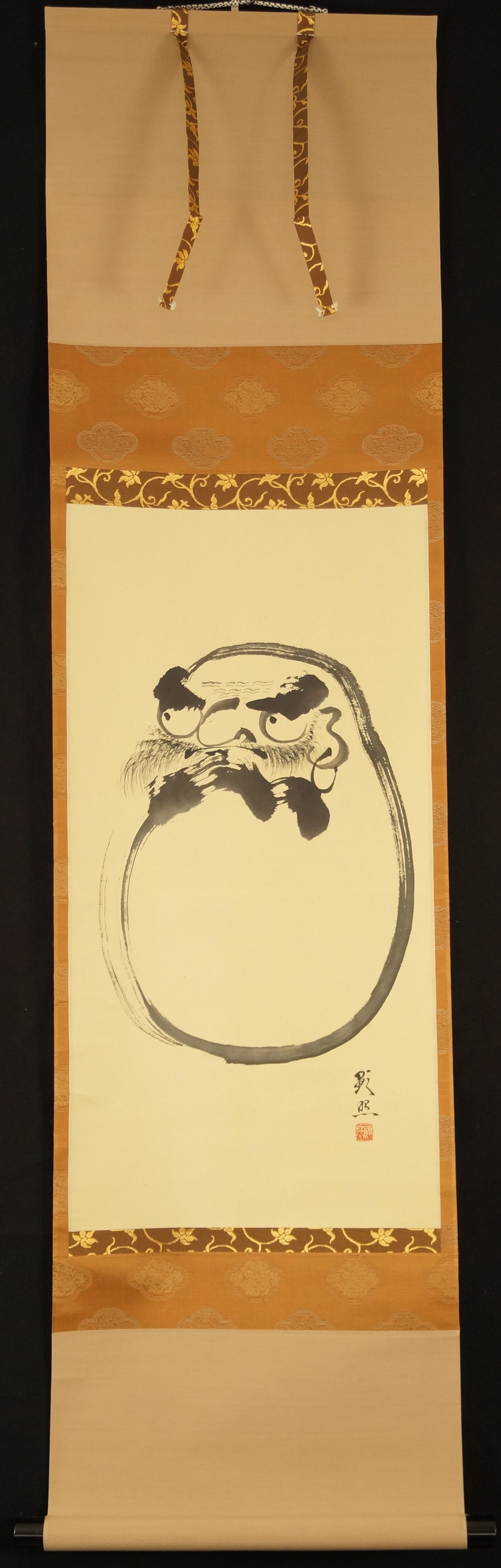 Bodhidharma (Daruma) Gesamtansicht Rollbild 1