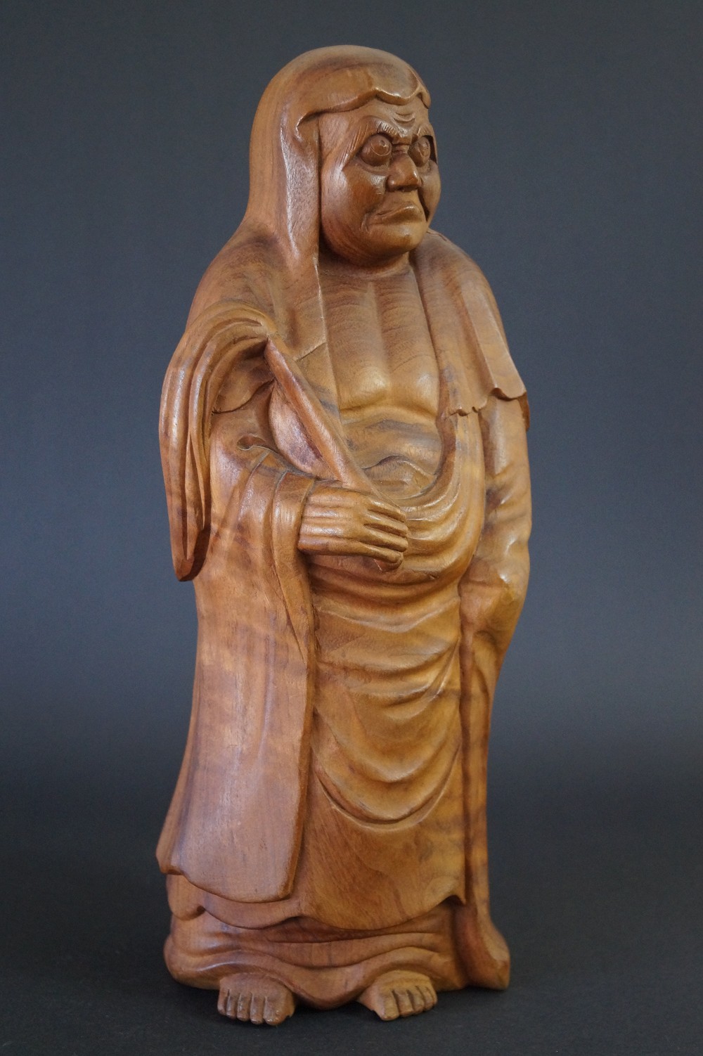 Bodhidharma Wooden Figure Frontal View 2
