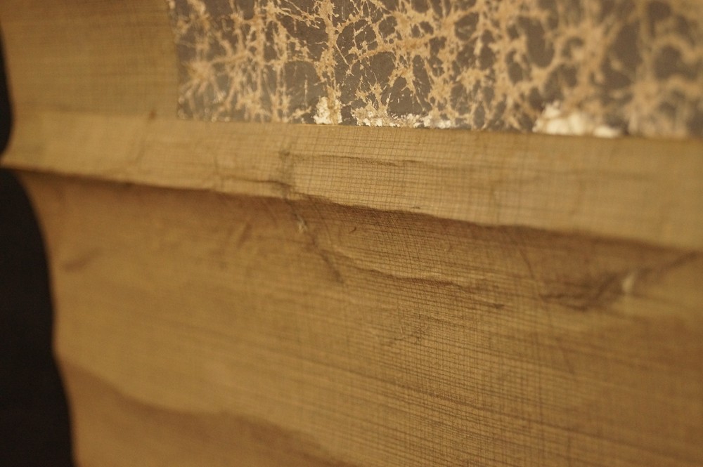 Bodhidharma Hanging Scroll Mounting Detail Brocade Border