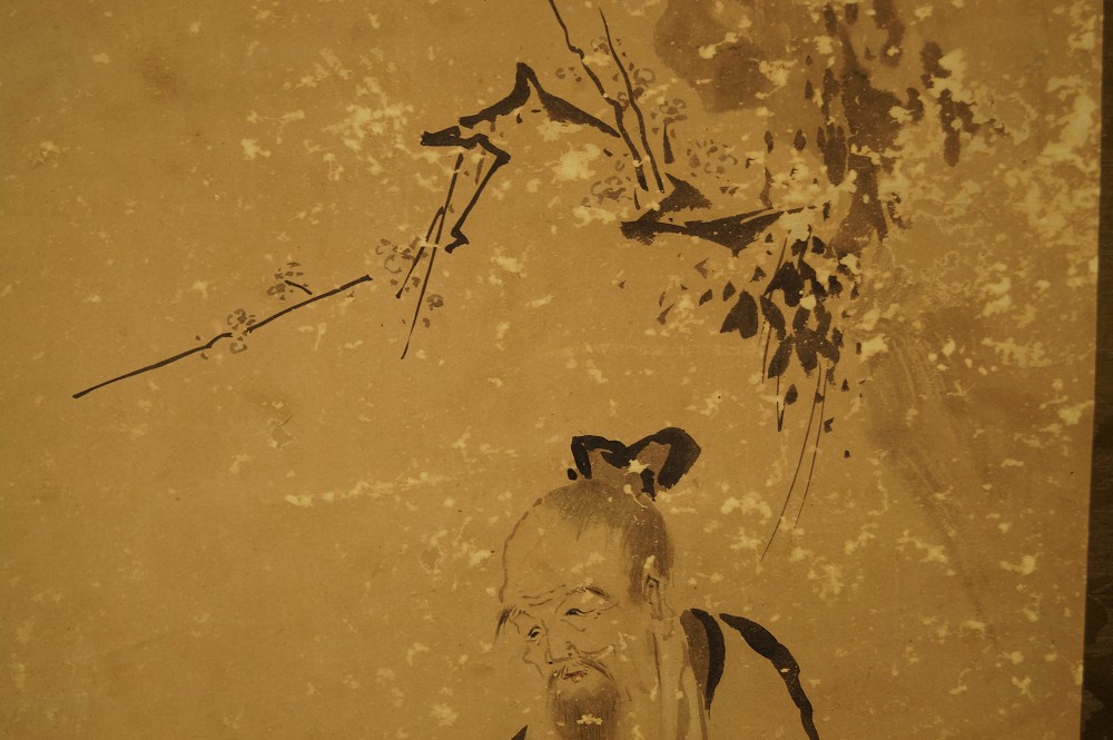 The Hermit and the Crane Plum Branch Motif Close-Up