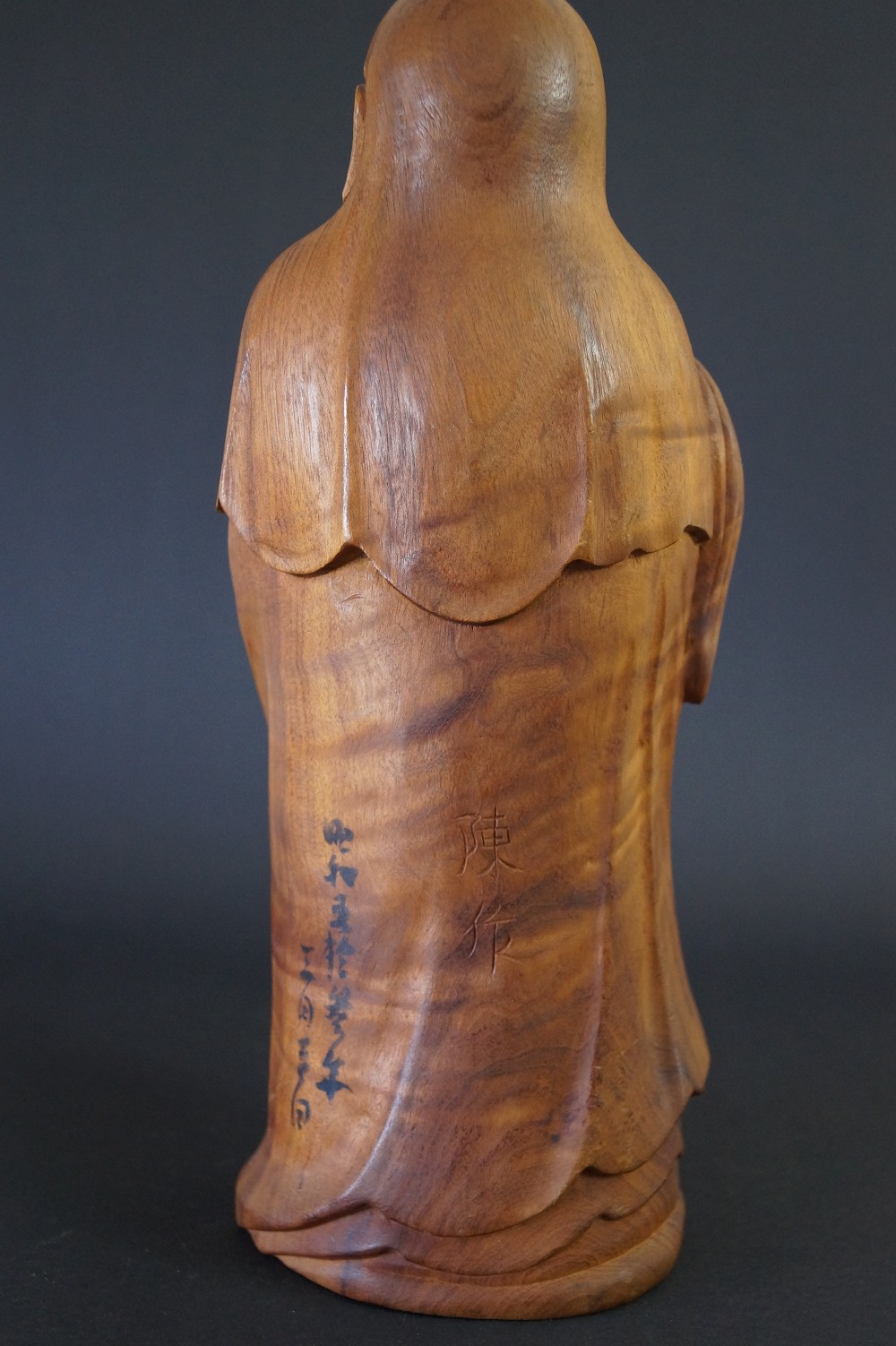 Bodhidharma Wooden Figure Rear View