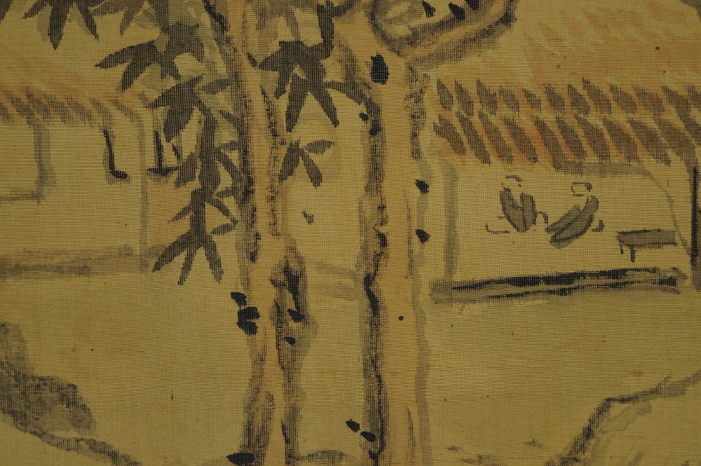 Landschaft Rollbild Figuren-Motiv Nahaufnahme