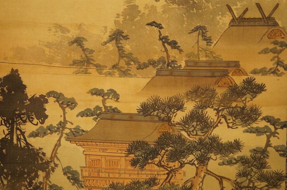 Landschafts Kakemono Schrein Motiv Nahaufnahme