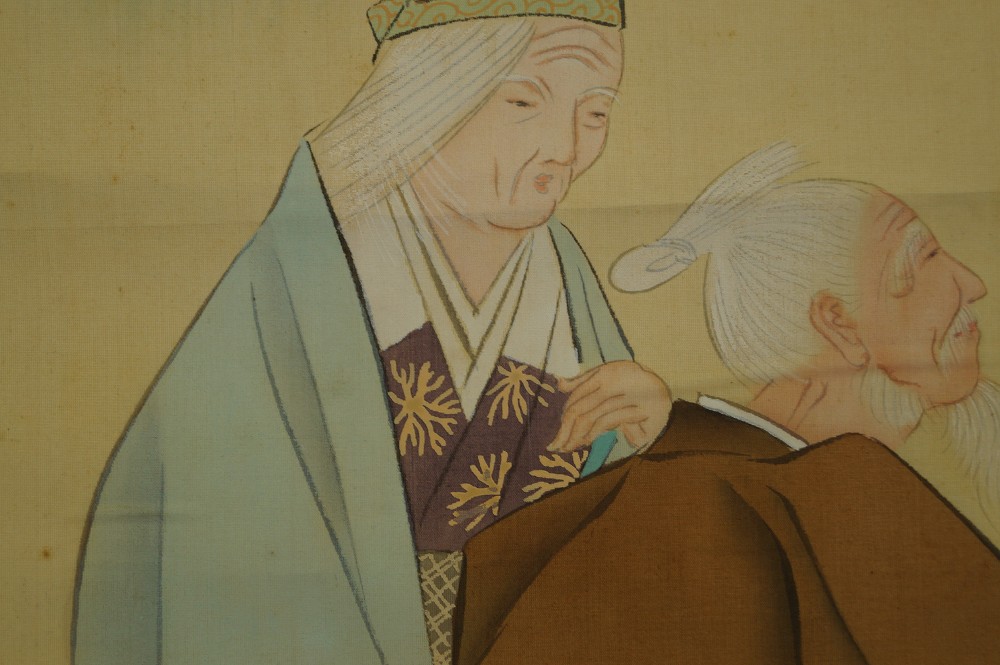 Takasago hanging scroll old couple motif close-up 2