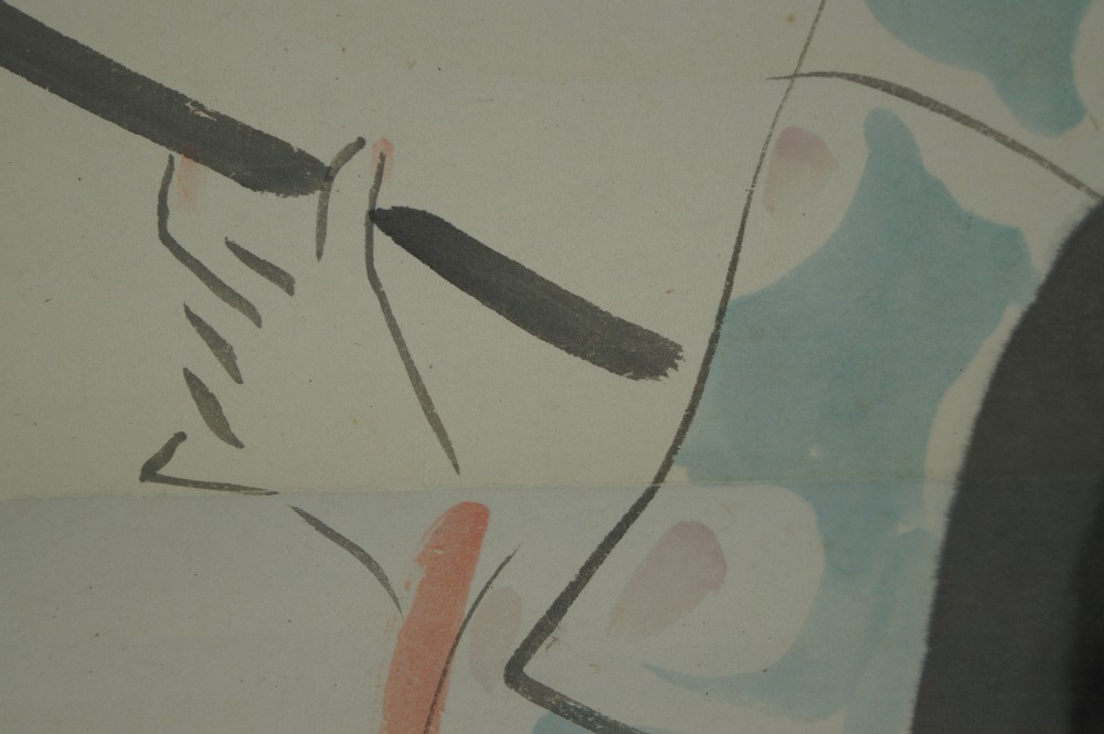 Beauty in kimono hanging scroll motif close-up 3