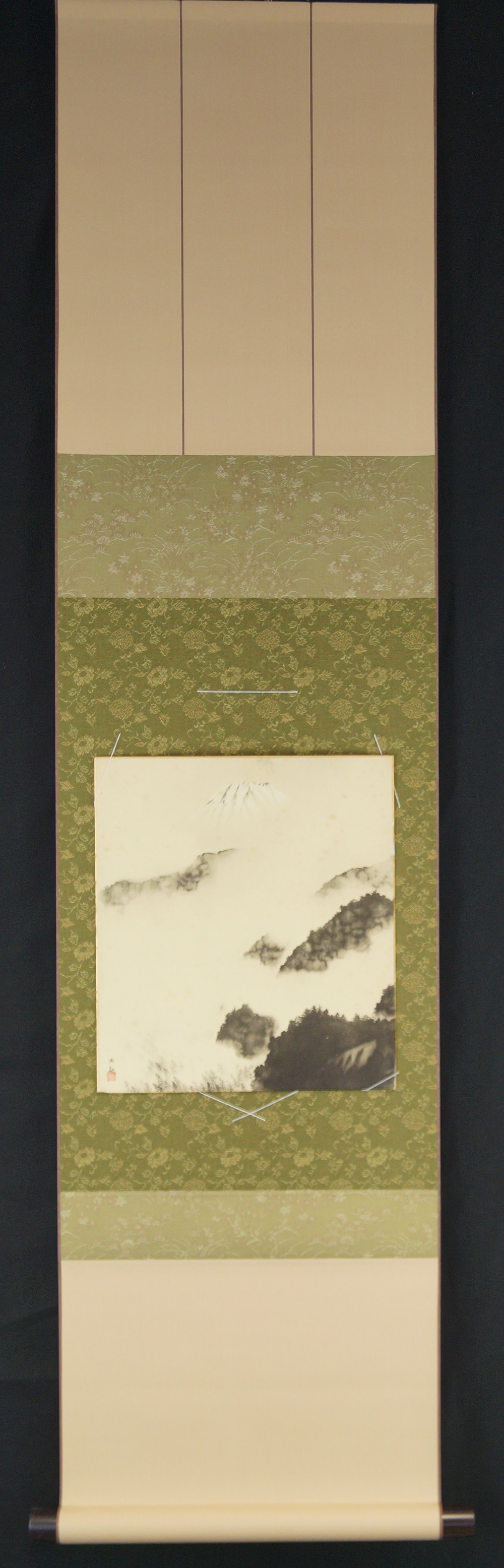 Shikishi Berg nach einem Schauer Druck Gesamtansicht mit Einfassung