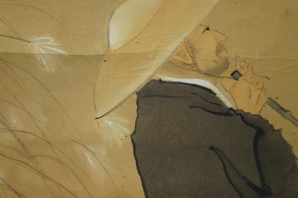 Monk and Mount Fuji Facial Detail Motif Close-Up 2