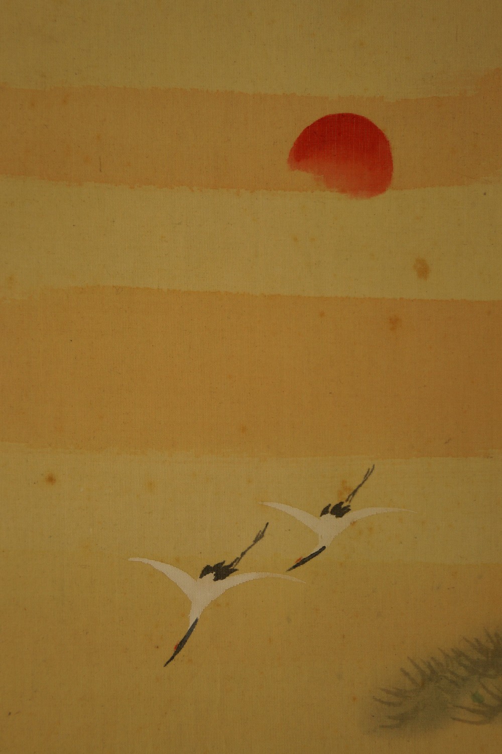 Takasago Legend Kakemono Sun and Cranes Close-Up 2