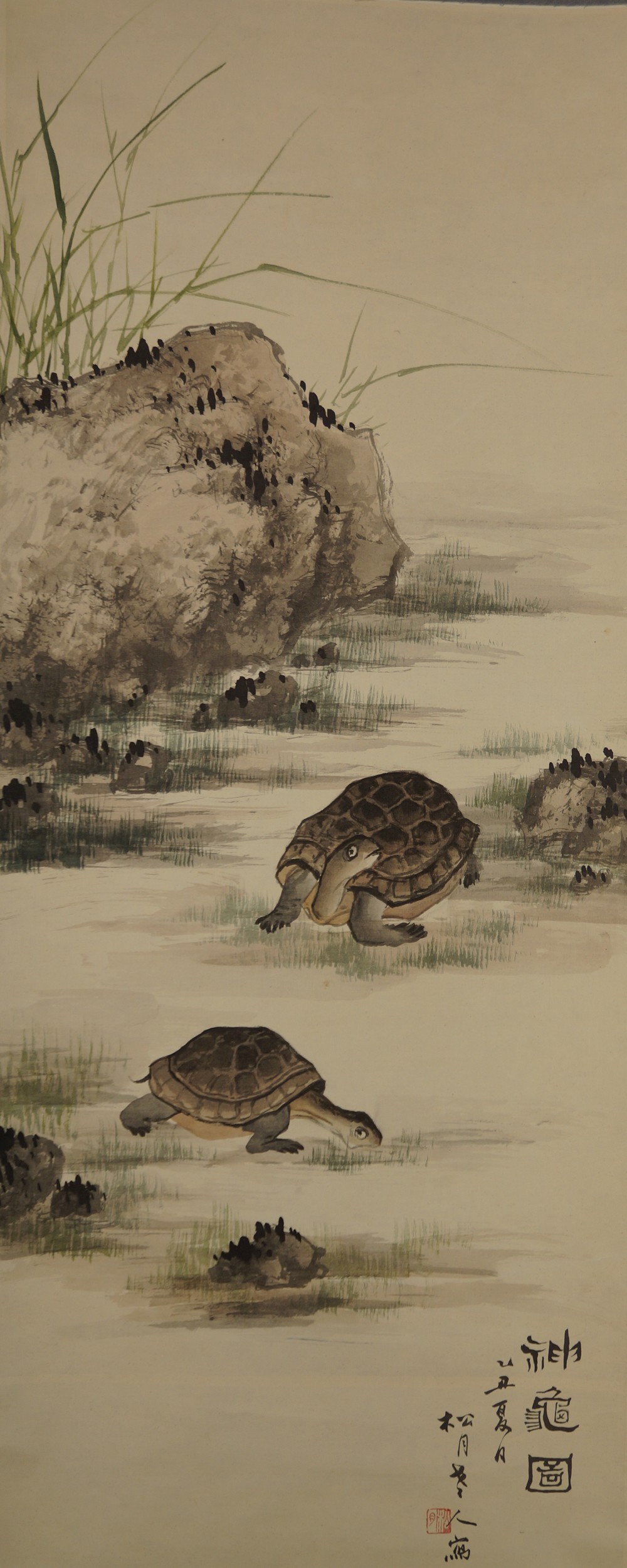 Two Turtles by Shogetsu Full Motif Without Mounting