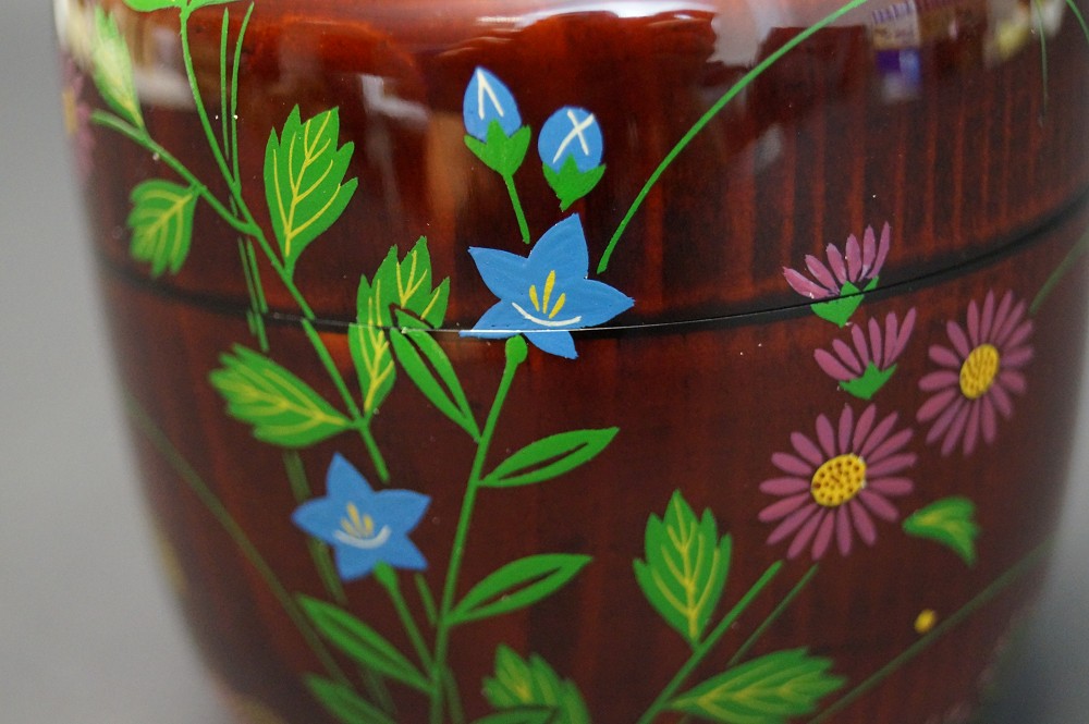 Shippo Makie Chu Natsume mit Blumenmotiv Motiv Nahaufnahme 2