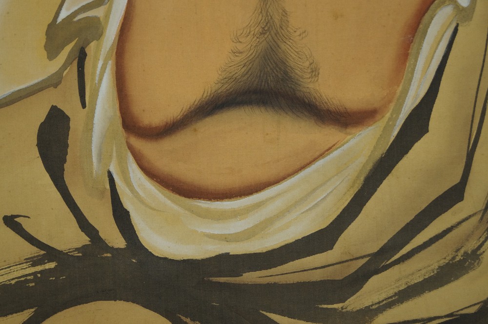 Kakemono Bodhidharma Daruma robe motif close-up 2