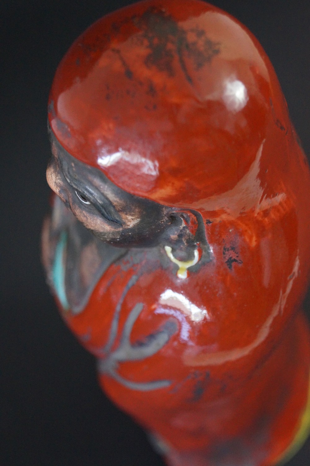 Bodhidharma Daruma Figure Made of Kutani Porcelain Head Close-Up