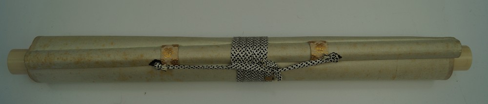 Plum tree kakemono rolled up
