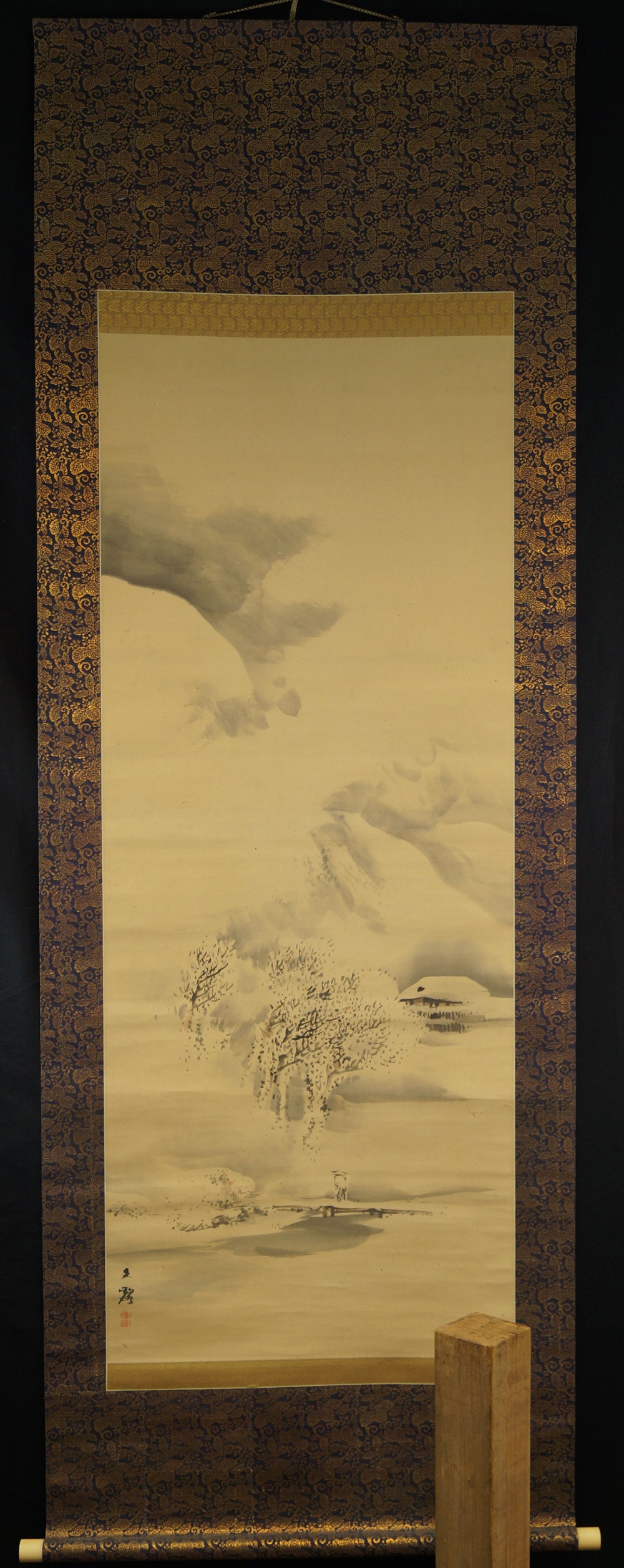 Landschaft Rollbild von Bunrin Shiokawa Gesamtansicht Rollbild