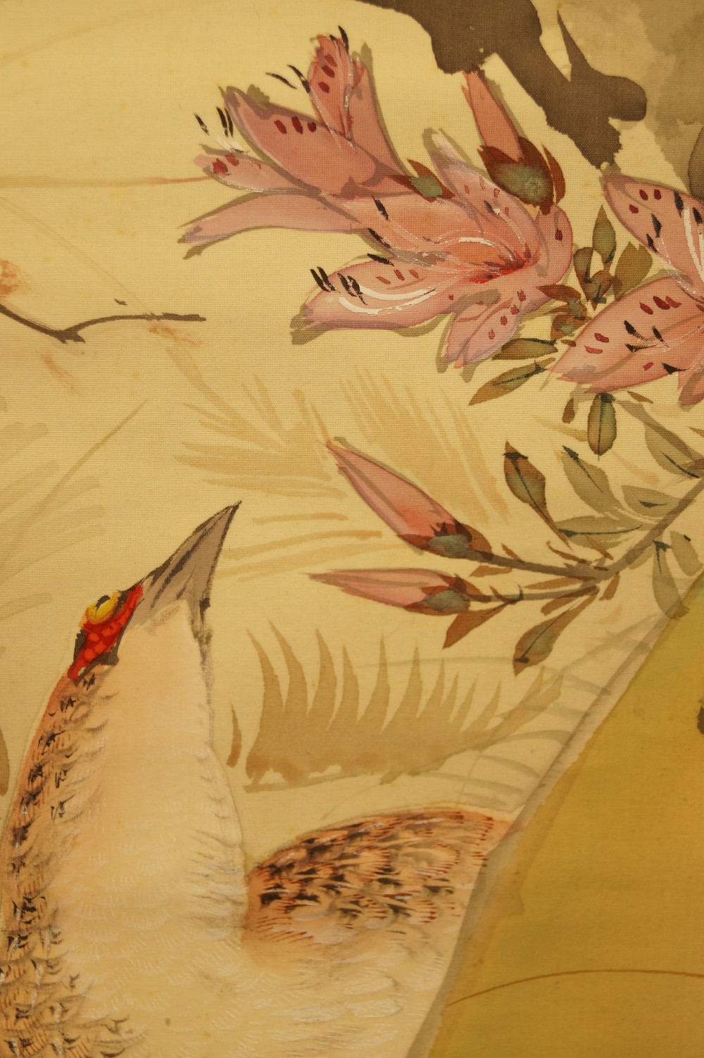 Pheasants on Cherry Tree by Mano Kamura Lily and Pheasant Close-Up