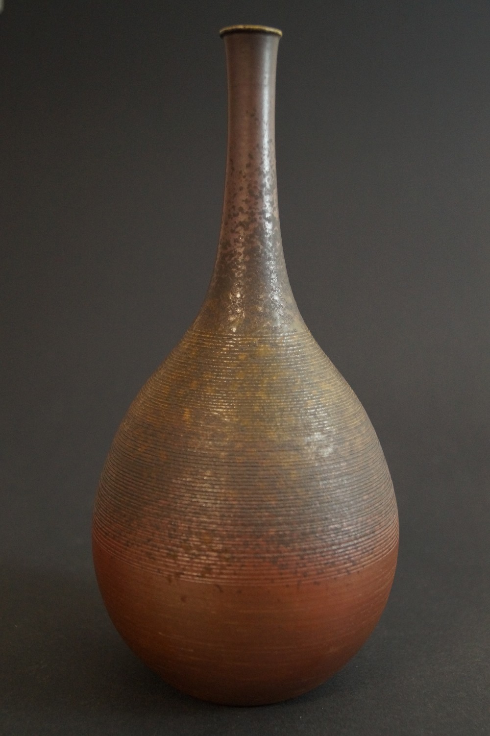 Bizen Ware Vase in Slight Side View 1
