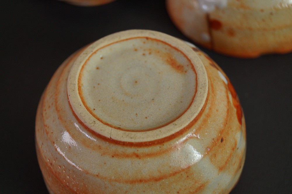 Tea Bowl Set with Plum Blossom Motif Bottom Close-Up 2