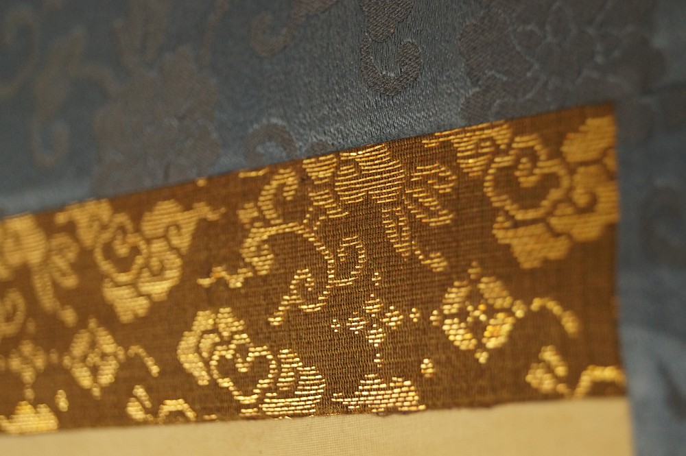 Takasago hanging scroll mounting detail