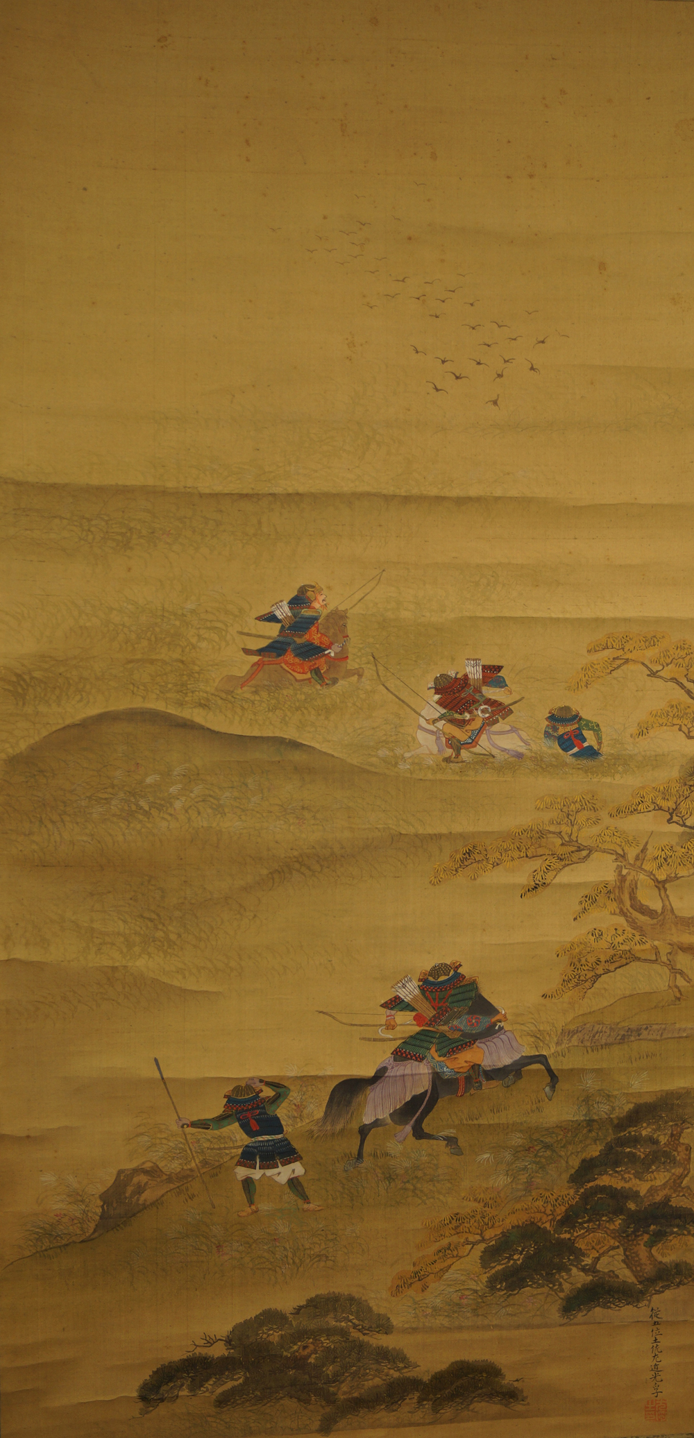 Samurai Warrior by Tosa Mitsuzane Hanging Scroll 1 Full Motif Without Mounting