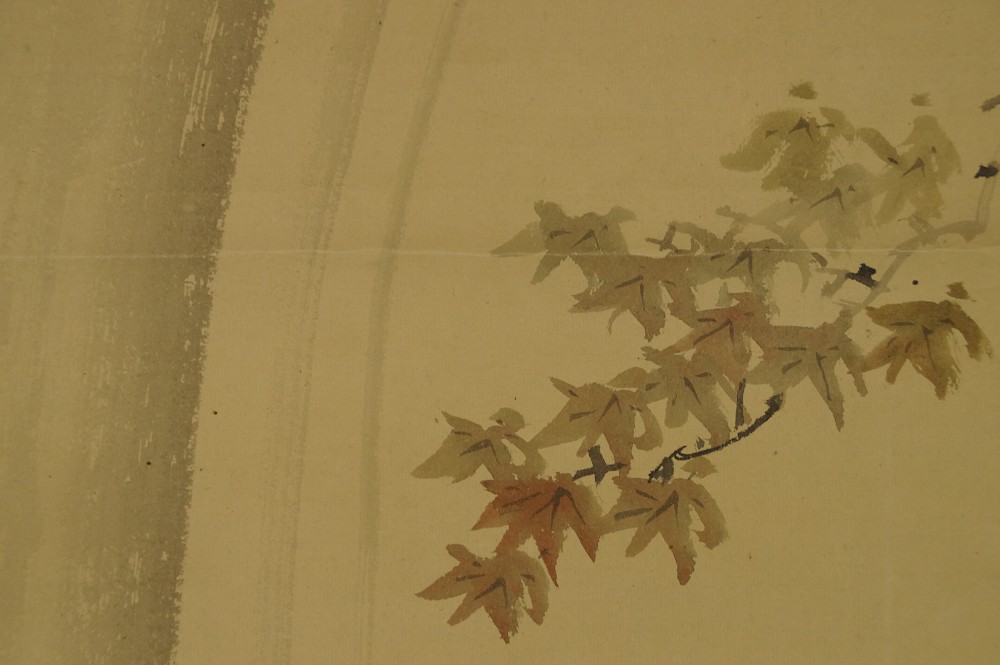 Mann am Wasserfall von Shodo Ahorn-Motiv Nahaufnahme
