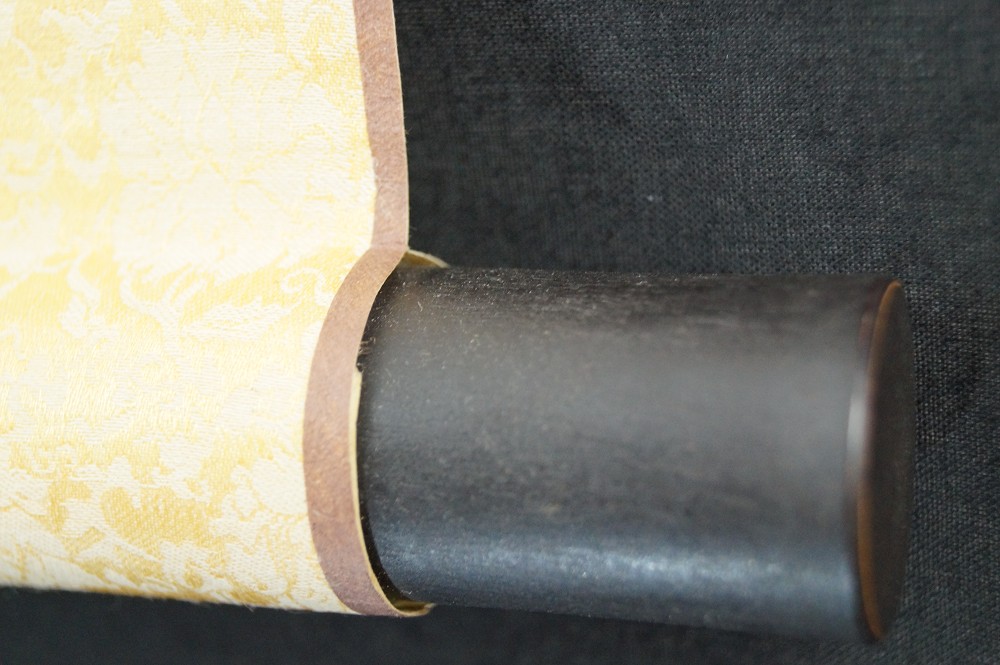 Peony hanging scroll scroll detail