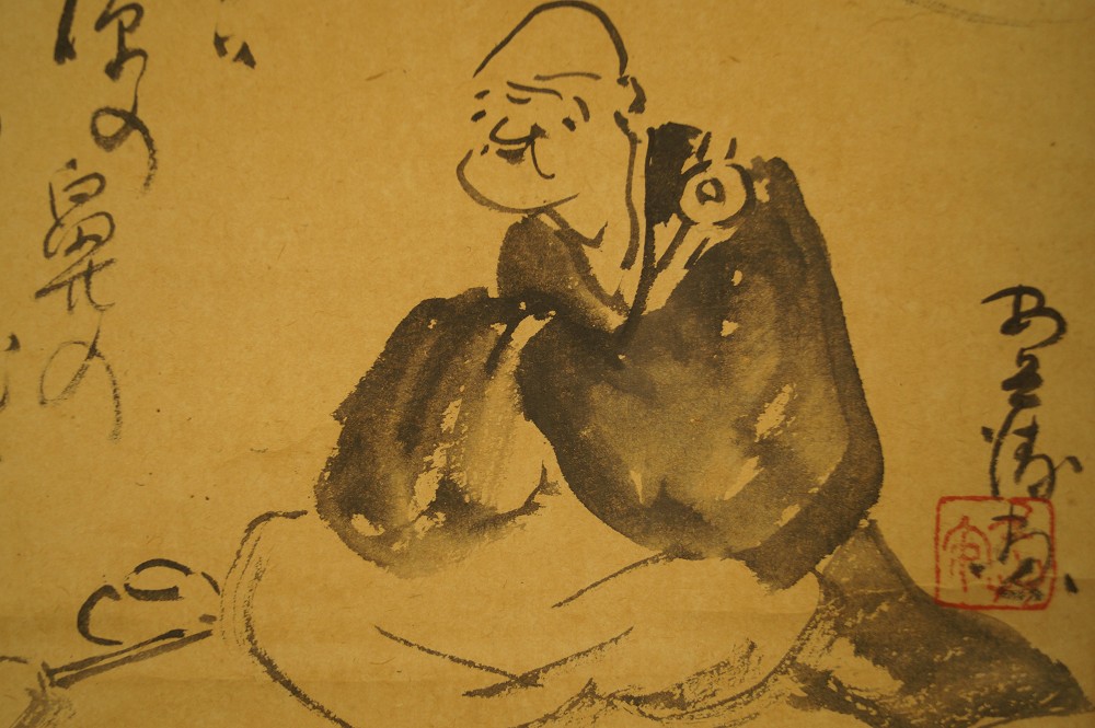 Alter Zen Mönch - Japanisches Rollbild (Kakejiku, Kakemono)
