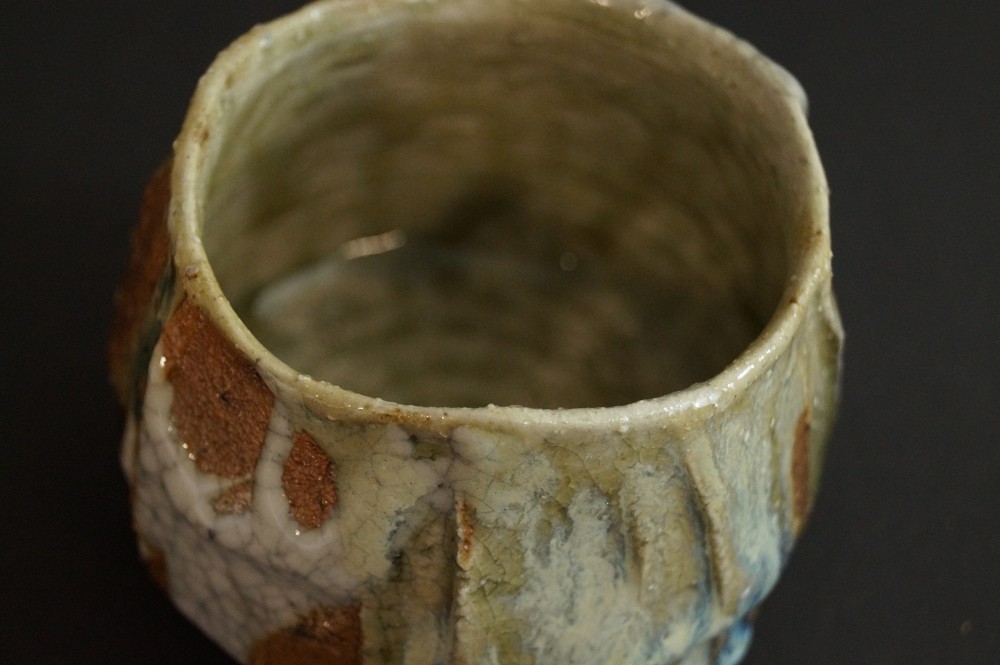 Tanba chawan by Tsuyoshi Uenaka interior view close-up 3
