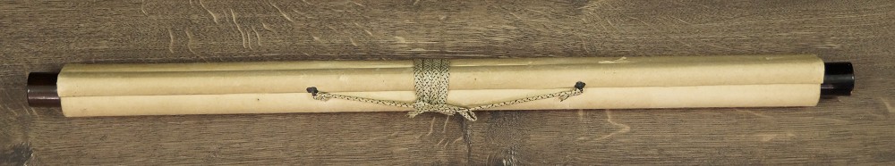 Eule im Herbst von Yurin Ishikawa Kakemono zusammengerollt