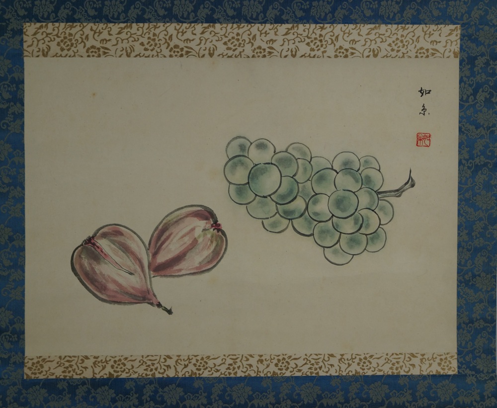 Feigen und Trauben - Japanisches Rollgemälde (Kakejiku)