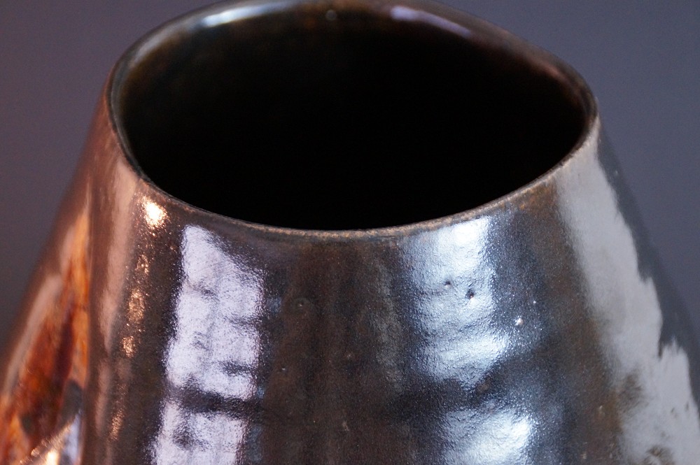 Seto Vase by Shunrei Kato Neck View Close-Up