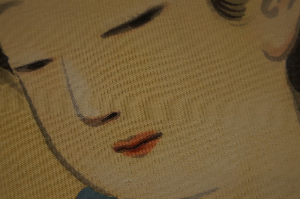 Brushwork close-up face and lips